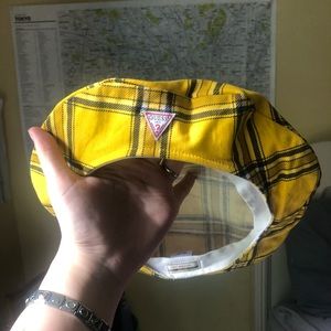 Guess Yellow Plaid Beret